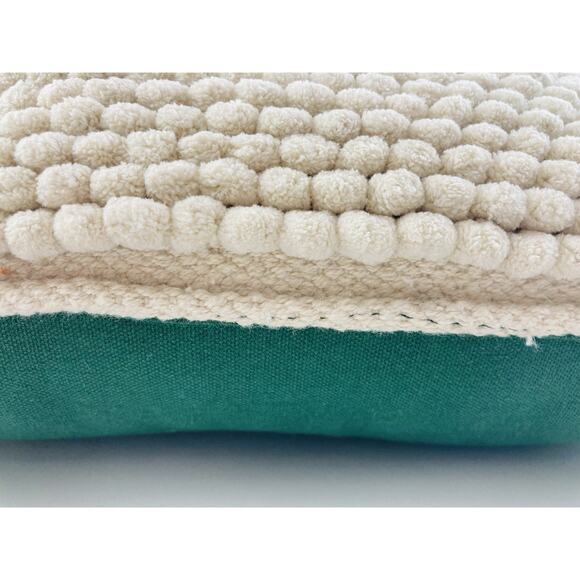 Christmas Tree Loops Holiday Throw Pillow Green Cream Hooked Mina Victory XMAS - Picture 5 of 11